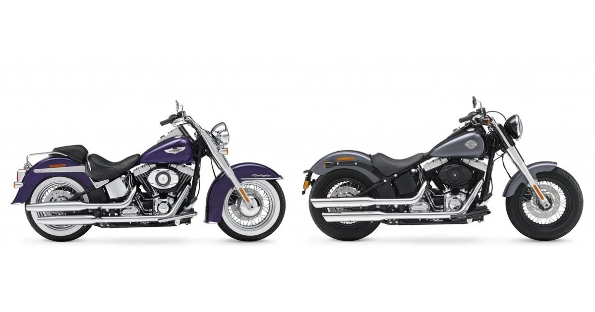 Motorrad Vergleich HarleyDavidson Softail Deluxe FLSTN 2014 vs. Harley