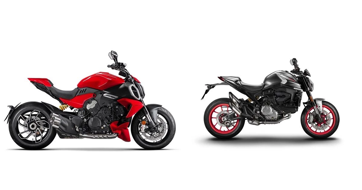 Ducati Diavel V4 2023 vs Ducati Monster + 2022