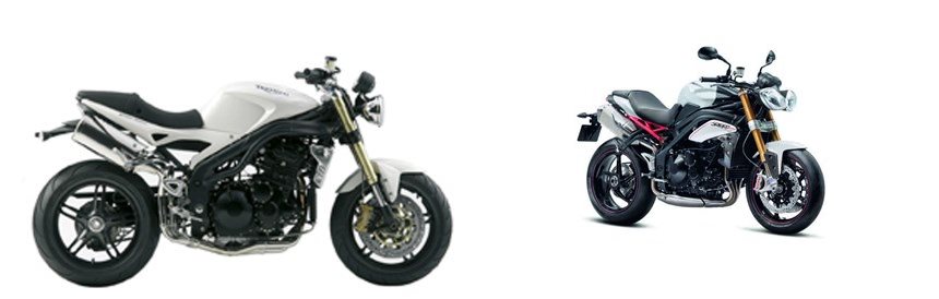 Motorrad Vergleich Triumph Speed Triple 1050 2006 vs. Triumph Speed ...