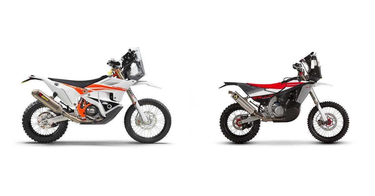 Motorrad Vergleich KTM 450 Rally 2020 vs. Fantic XEF Rally Factory 2023