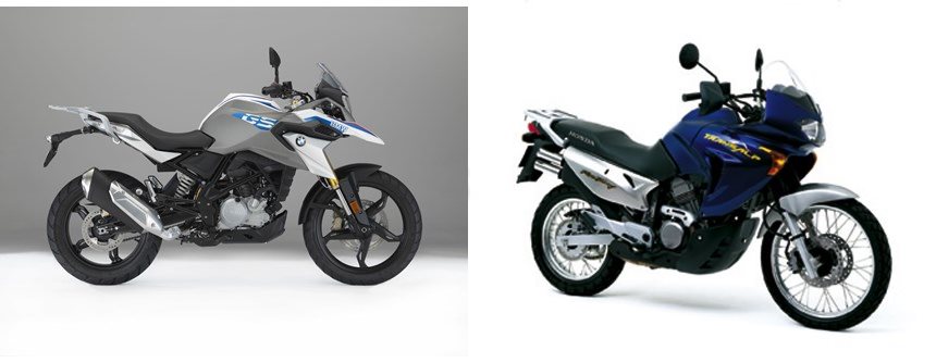 Motorrad Vergleich BMW G 310 GS 2019 vs. Honda XL 650V Transalp 2005