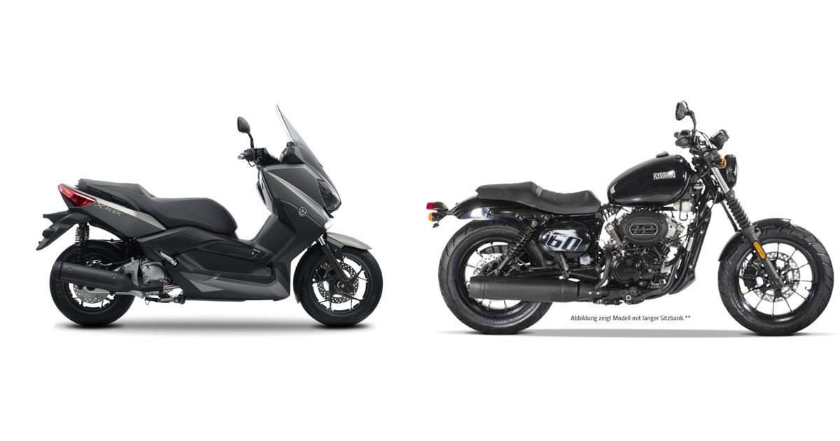 Motorrad Vergleich Yamaha X Max 250 16 Vs Hyosung Gv 125 S Aquila