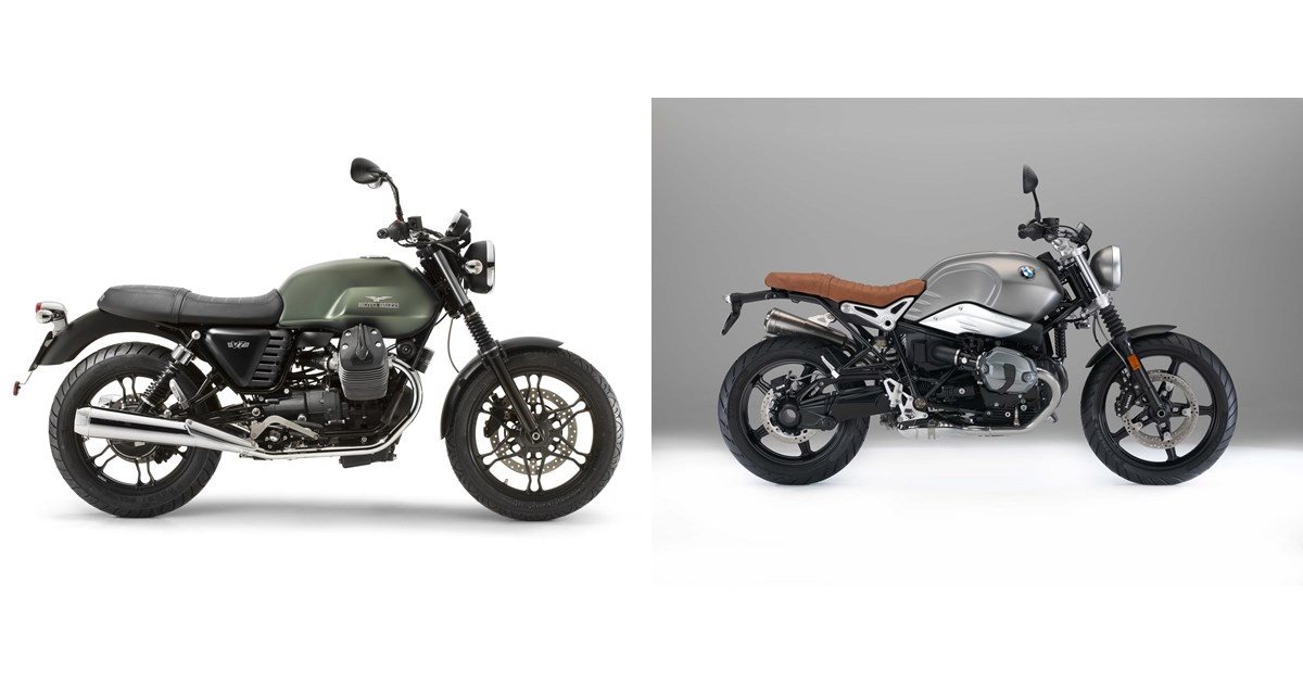 Motorrad Vergleich Moto Guzzi V7 750 Stone 2014 vs. BMW R nineT ...