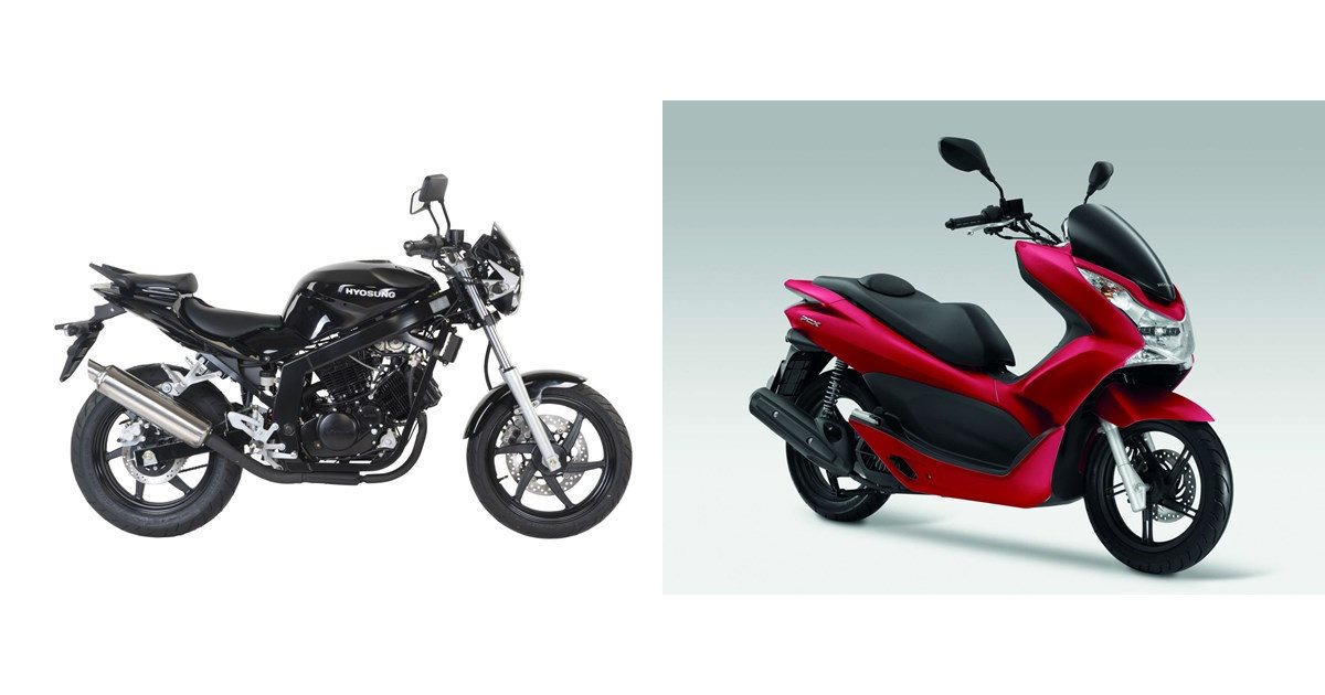 Motorrad Vergleich Hyosung Gt Naked Vs Honda Pcx