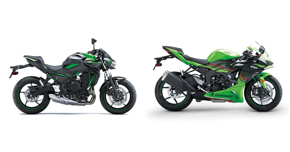 にゃ Kawasaki Z650 2022 vs Kawasaki Ninja ZX-6R 2024