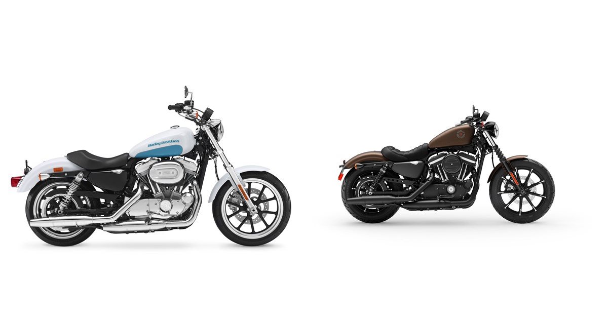 Motorrad Vergleich Harley Davidson Sportster Xl 8 L Superlow 17 Vs Harley Davidson Sportster Xl 8 N Iron