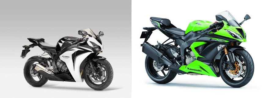 Honda CBR1000RR Fireblade 2010 vs Kawasaki Ninja ZX-6R 636 2013