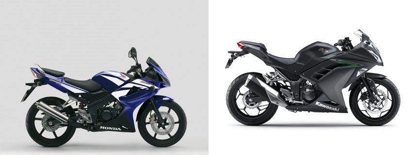 Honda CBR 125 R 2007 vs Kawasaki Ninja 300 2017