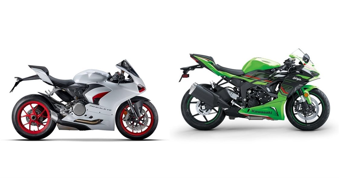 Ducati Panigale V2 2023 vs Kawasaki Ninja ZX-6R 2024