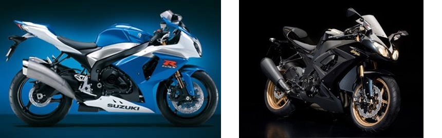Suzuki GSX-R 1000 2009 vs Kawasaki Ninja ZX-10R 2010
