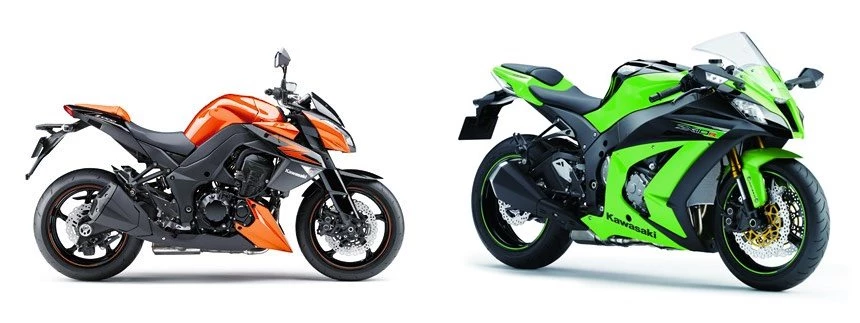 Kawasaki Z1000 2012 vs Kawasaki Ninja ZX-10R 2013