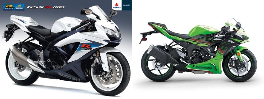 Suzuki GSX-R 600 2010 vs Kawasaki Ninja ZX-6R 2024