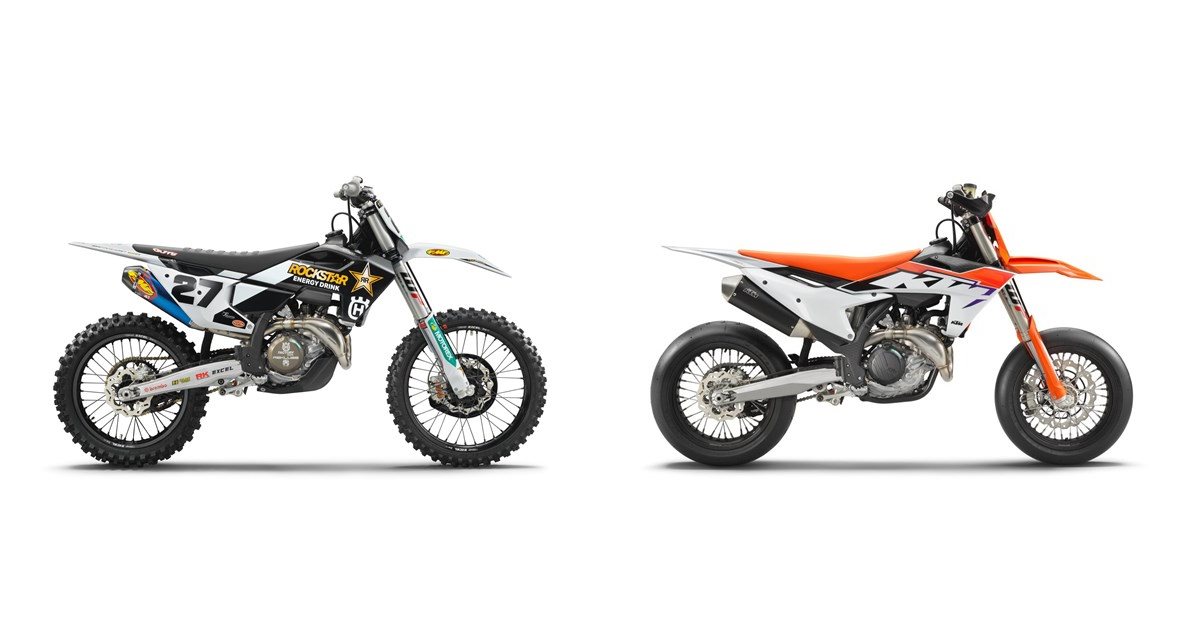 Motorrad Vergleich Husqvarna FC 450 Rockstar Edition 2023 vs. KTM 450 ...