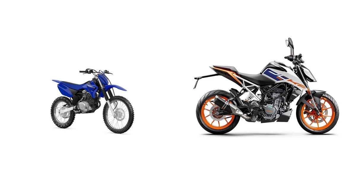Motorrad Vergleich Yamaha TT R125 LW / E 2023 vs. KTM 125 Duke 2023