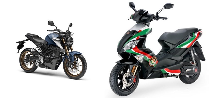 Motorrad Vergleich Honda CB125R 2021 vs. Motobi Pesaro 2010