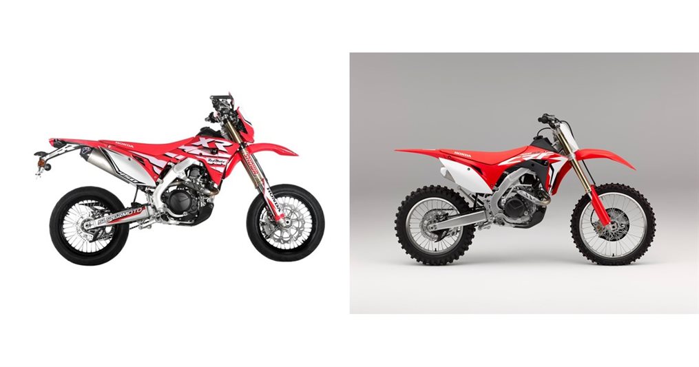 Motorrad Vergleich Red Moto CRF 450XR Supermoto 2020 vs. Honda CRF