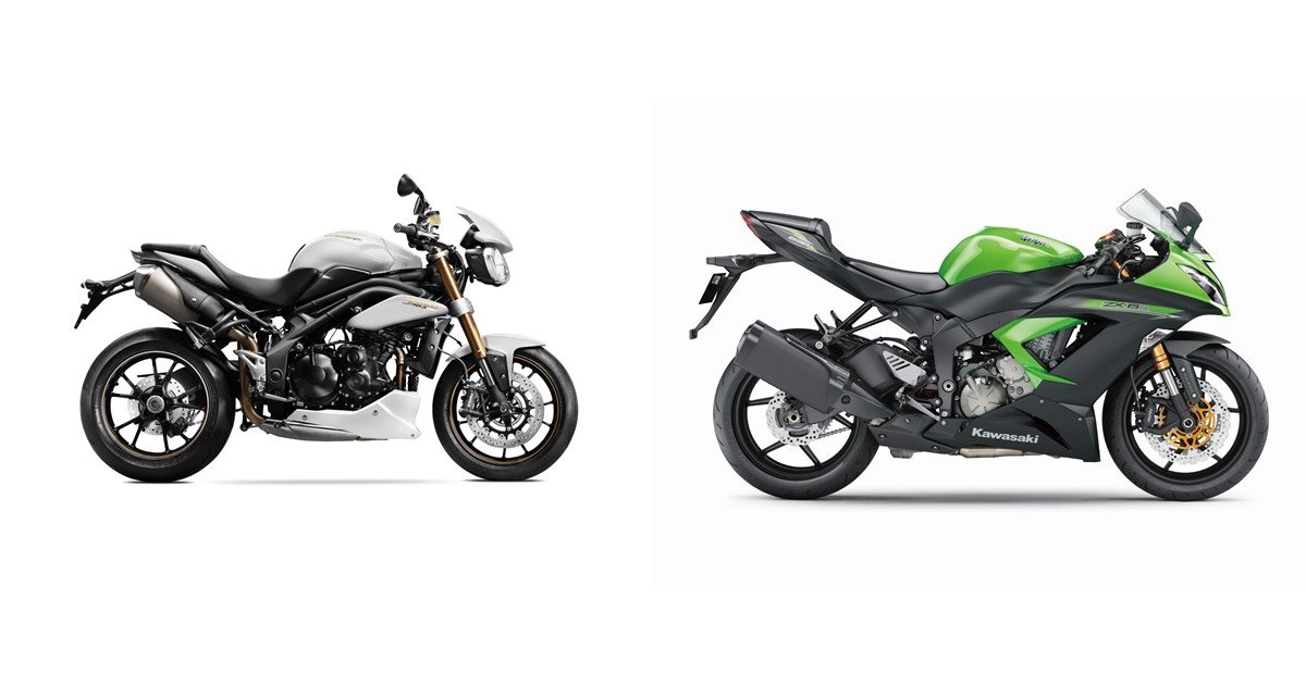 Triumph Speed Triple 1050 2013 vs Kawasaki Ninja ZX-6R 636 2014