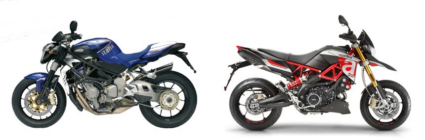 Motorrad Vergleich MV Agusta Brutale 910 R Italia 2007 vs. Aprilia ...