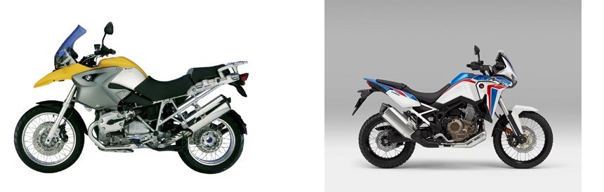 Motorrad Vergleich BMW R 1200 GS 2006 vs. Honda CRF1100L Africa Twin ...