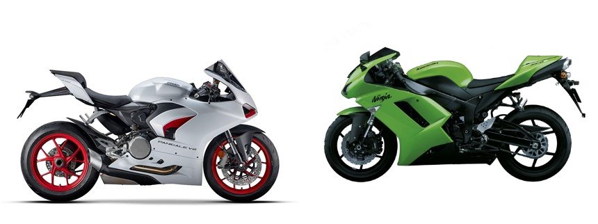 Ducati Panigale V2 2023 vs Kawasaki Ninja ZX-6R 2008