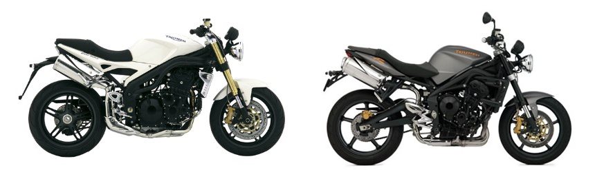 Motorrad Vergleich Triumph Speed Triple 1050 2007 vs. Triumph Street ...