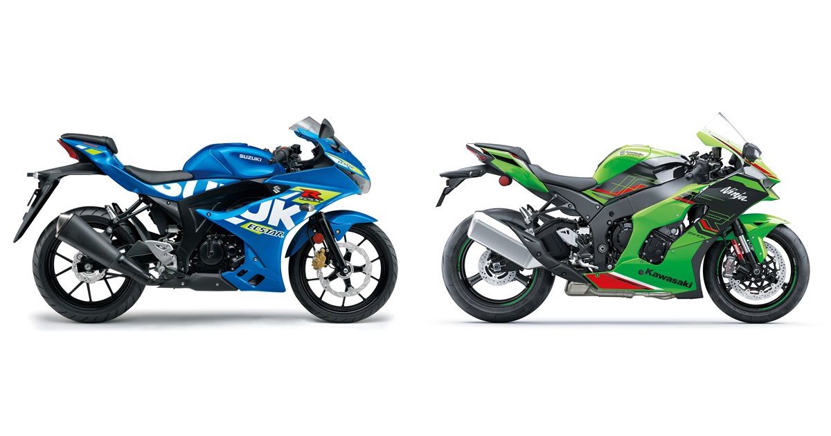 カワサキ SUZUKI GSX-R125 Suzuki GSX-R 125 2023 vs Kawasaki Ninja ZX-10R 2023