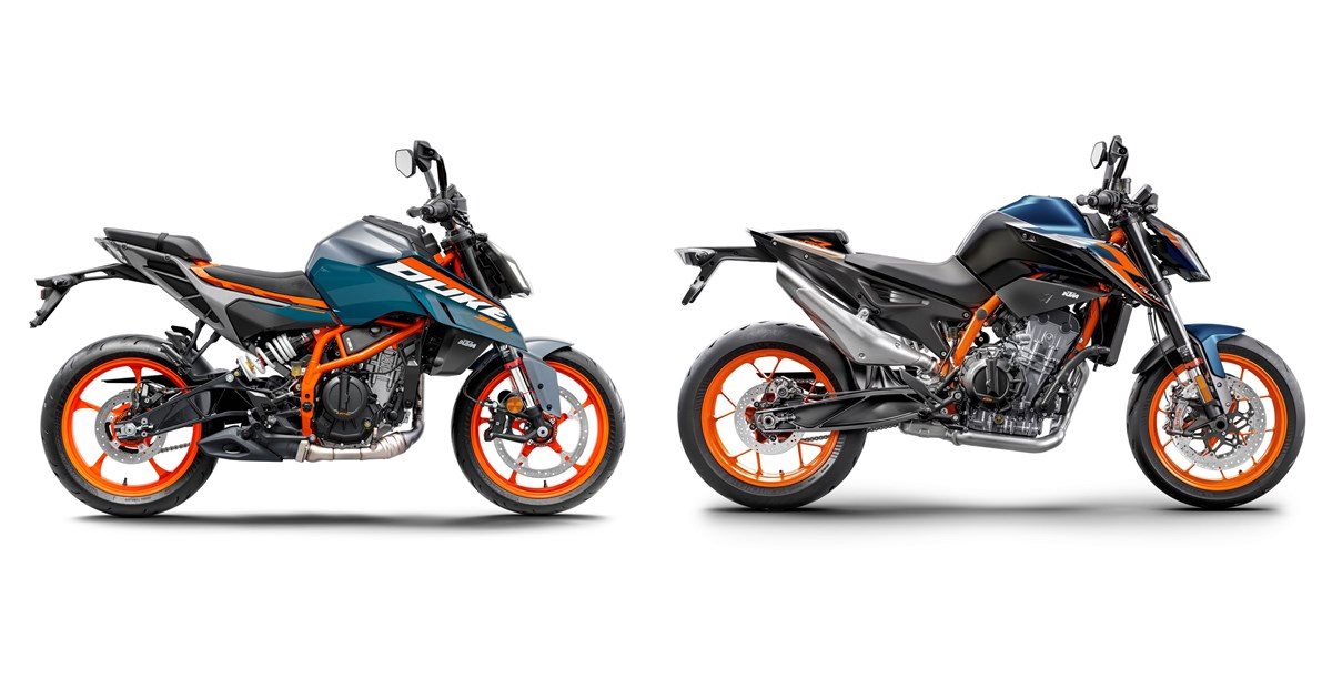 Duke 980 Motorrad Vergleich KTM 390 Duke 2024 vs. KTM 890 Duke R 2023