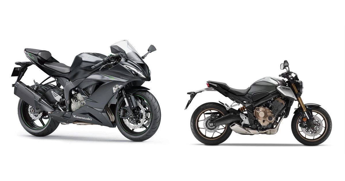 Kawasaki Ninja ZX-6R 636 2017 vs Honda CB650R 2021