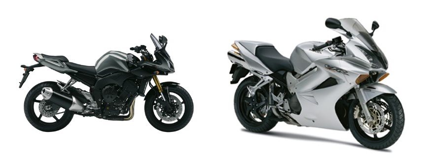 Motorrad Vergleich Yamaha FZ1 Fazer 2008 vs. Honda VFR 800 F 2005