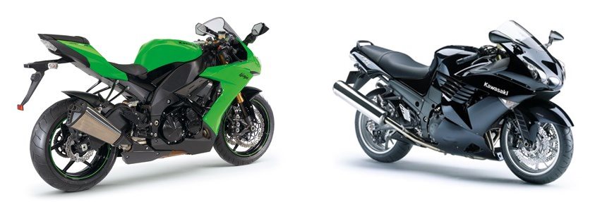 Kawasaki Ninja ZX 10R 2009 vs Kawasaki ZZR 1400 2009