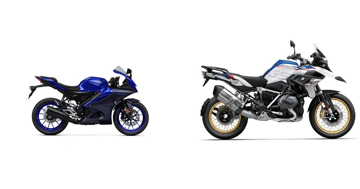 Motorrad Vergleich Yamaha R125 2023 vs. BMW R 1250 GS 2019