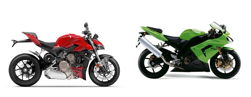 Ducati Streetfighter V4 2023 vs Kawasaki Ninja ZX-10R 2008