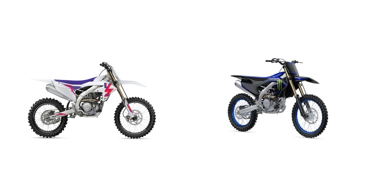 Motorrad Vergleich Yamaha YZ450F 50th Anniversary 2024 vs. Yamaha YZ450F Monster Energy Edition 2023