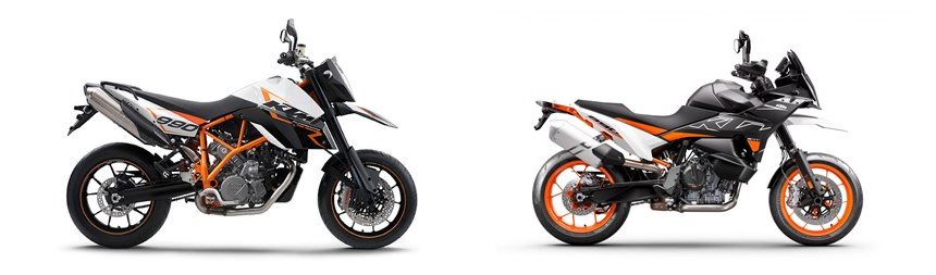 KTM 990 Supermoto R 2009 vs KTM 890 SMT 2024