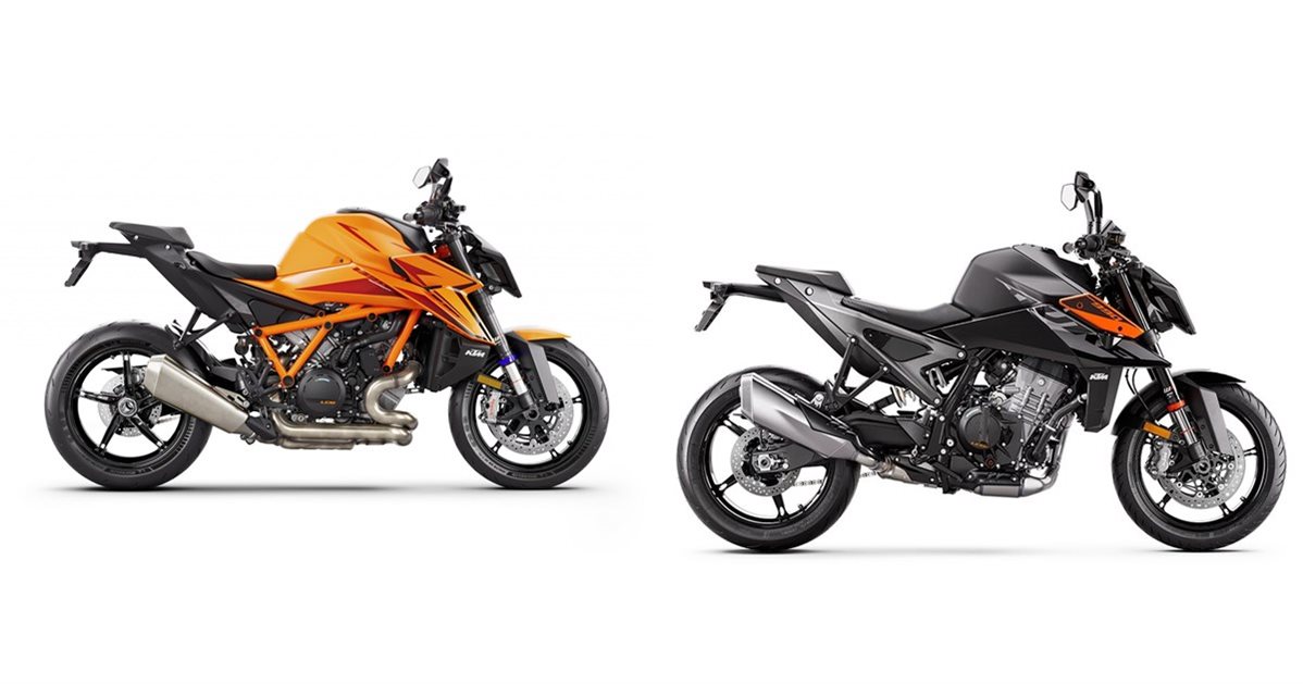 Motorrad Vergleich KTM 1390 Super Duke R EVO 2024 vs. KTM 990 Duke 2024