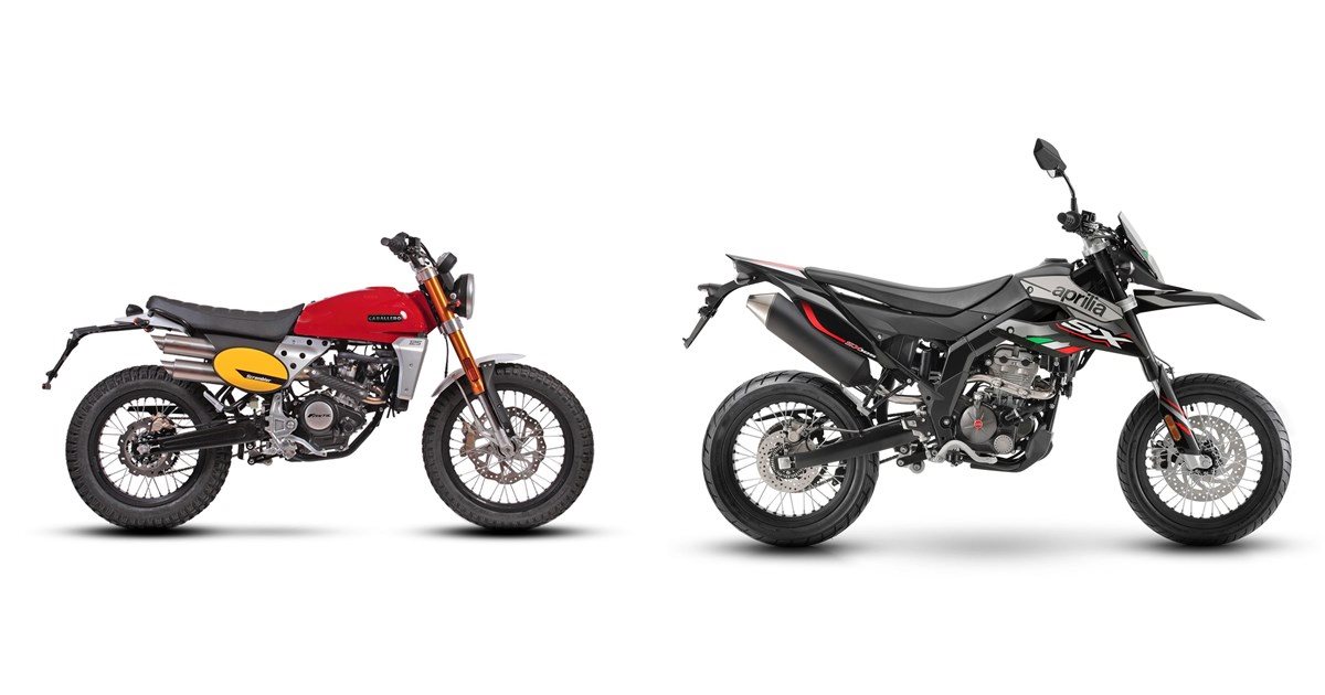Motorrad Vergleich Fantic Caballero Scrambler 125 2024 vs