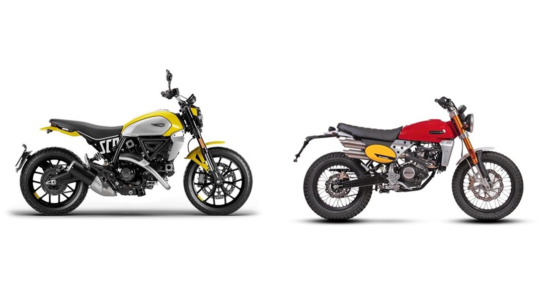 Motorrad Vergleich Ducati Scrambler Icon 2024 vs. Fantic Caballero