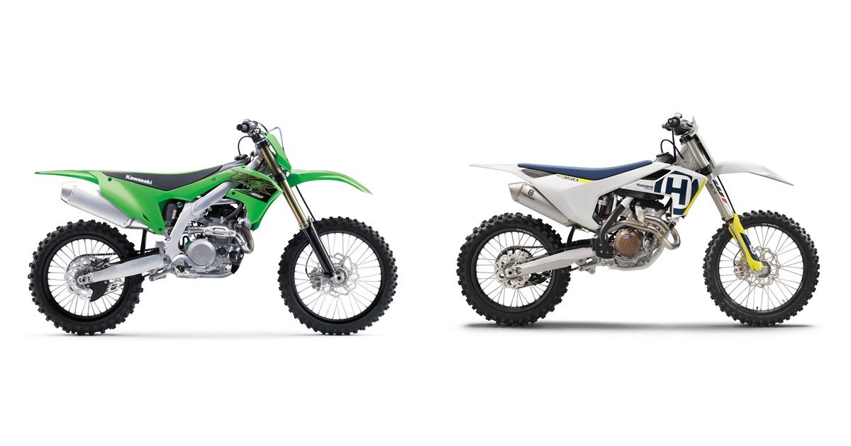 Motorrad Vergleich Kawasaki KX450 2020 vs. Husqvarna FC 350 2018