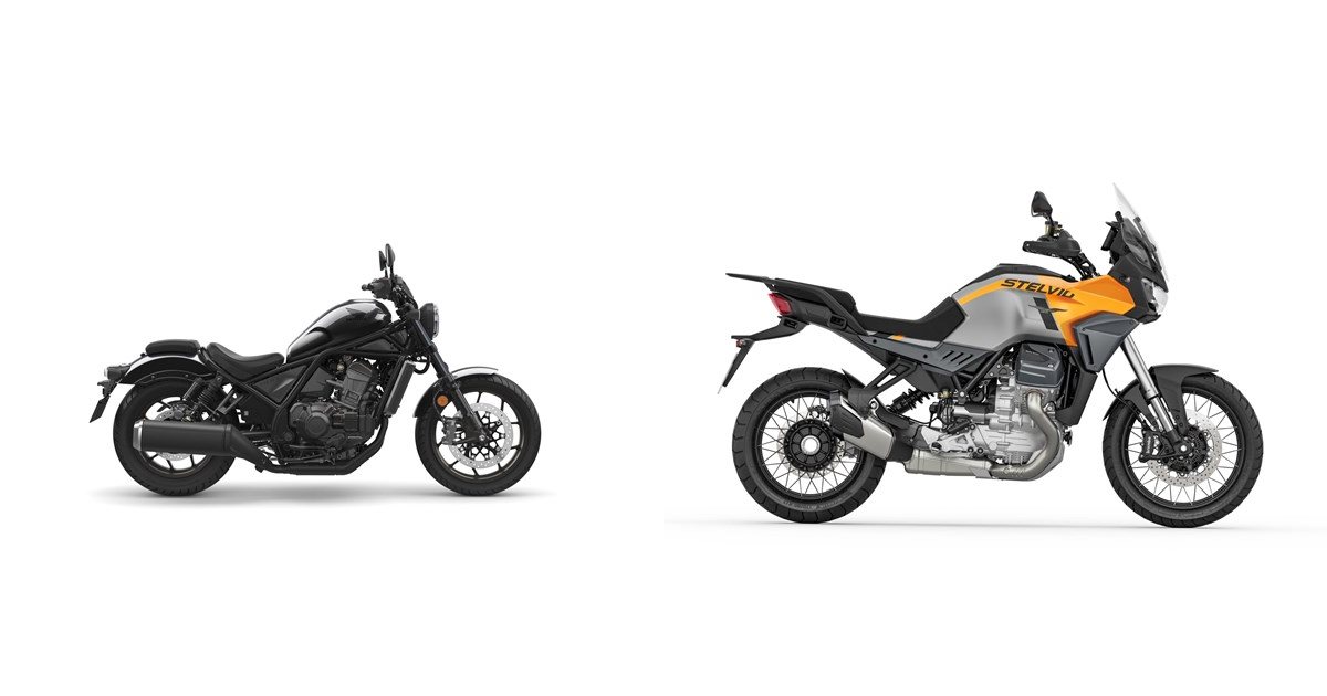 Motorrad Vergleich Honda CMX1100 Rebel 2021 vs. Moto Guzzi Stelvio 2024