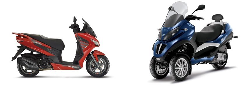 Motorrad Vergleich Aprilia Sxr 50 2021 Vs Piaggio Mp3 Lt 400 2009