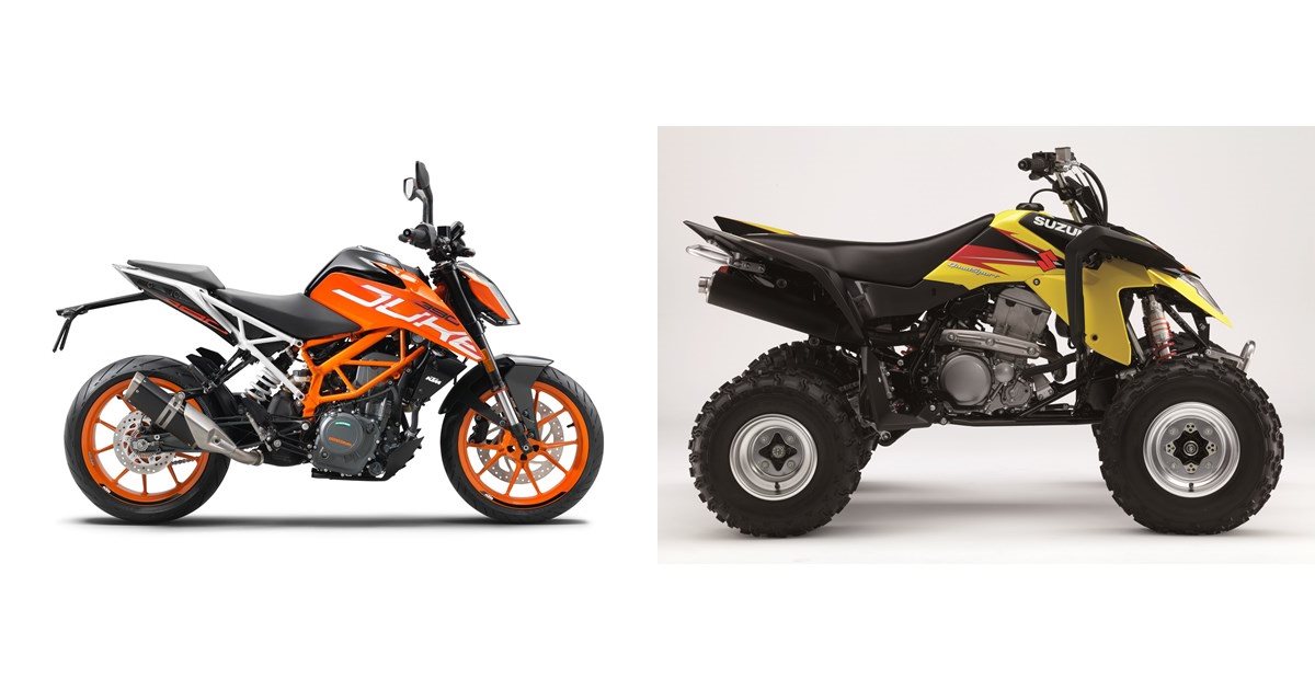 Motorrad Vergleich KTM 390 Duke 2020 vs. Suzuki Quadsport Z400 2014