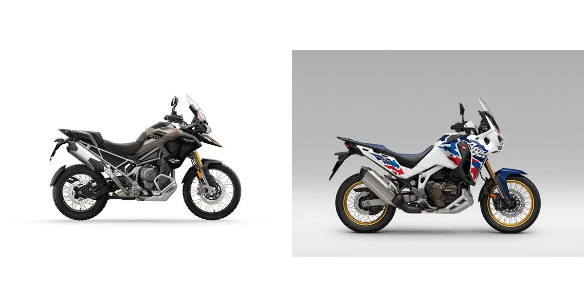 Motorrad Vergleich Triumph Tiger 1200 Rally PRO 2024 vs. Honda CRF1100L ...