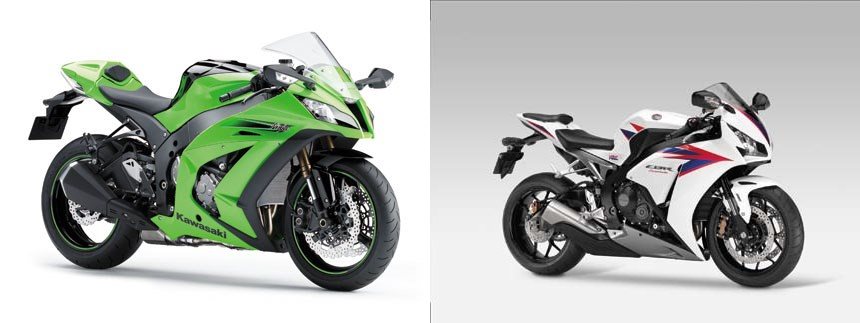 Kawasaki Ninja ZX-10R 2011 vs Honda CBR1000RR Fireblade 2012