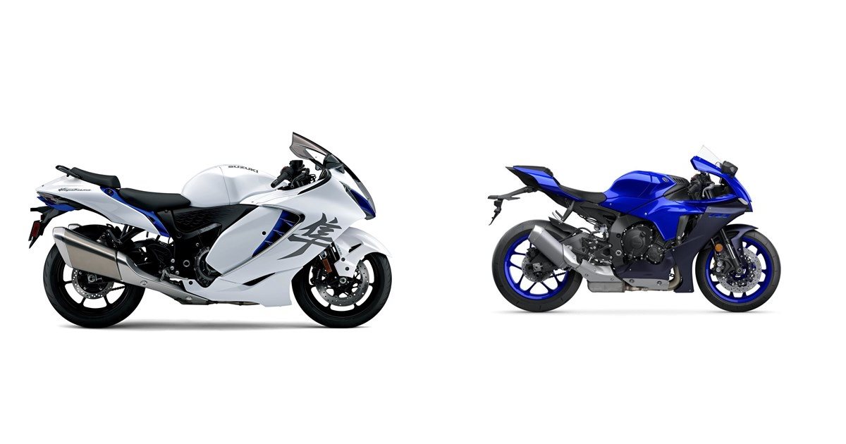 Motorrad Vergleich Suzuki Hayabusa 2023 vs. Yamaha R1 2023