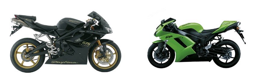 Motorrad Vergleich Triumph Daytona 675 2008 vs. Kawasaki Ninja ZX-6R 2008