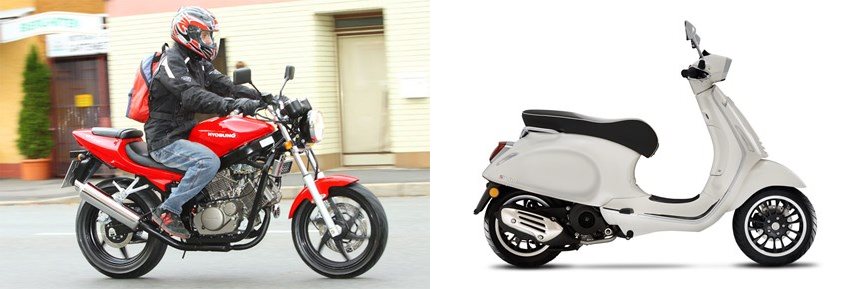 Motorrad Vergleich Hyosung GT 125 Naked 2009 Vs Vespa Sprint 125 2023