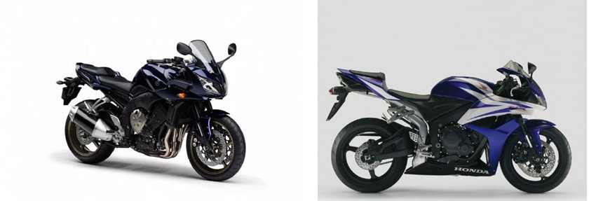 Motorrad Vergleich Yamaha FZ1 Fazer 2010 vs. Honda CBR600RR 2007