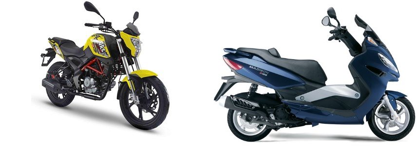 Motorrad Vergleich KSR Moto GRS 125 2016 vs. Malaguti Madison 125 2005