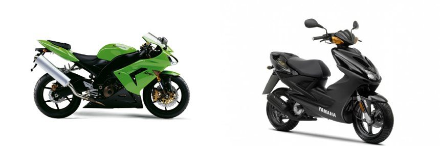Kawasaki Ninja ZX-10R 2008 vs Yamaha Aerox R 2010