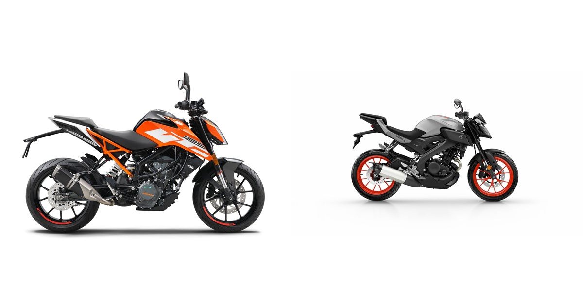 Motorrad Vergleich KTM 125  Duke  2022 vs  Yamaha MT  125  2022